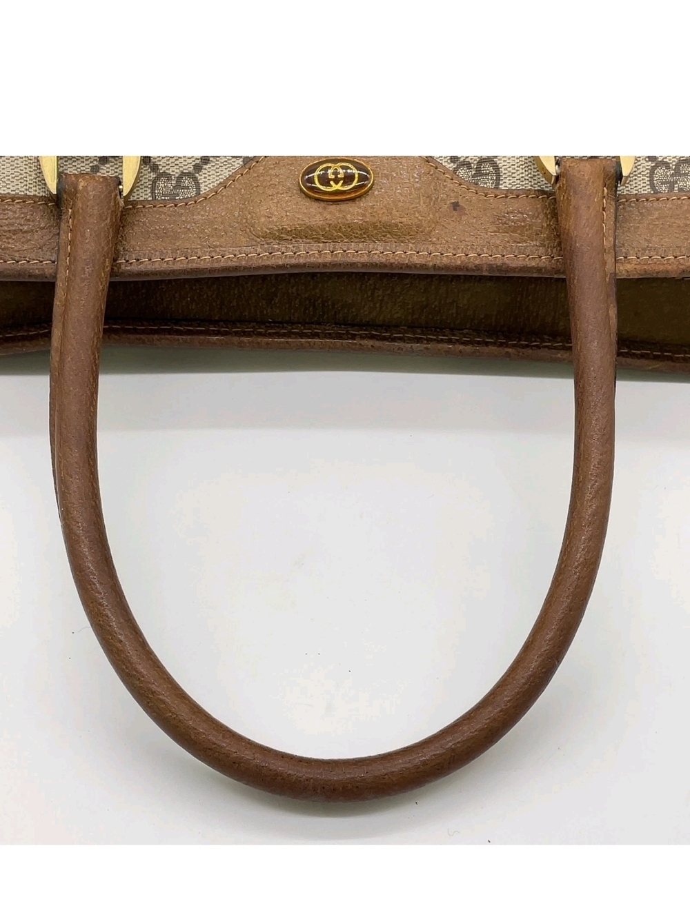Gucci Brown GG Supreme Tote with Signature Web Stripe - Picture 9 of 16